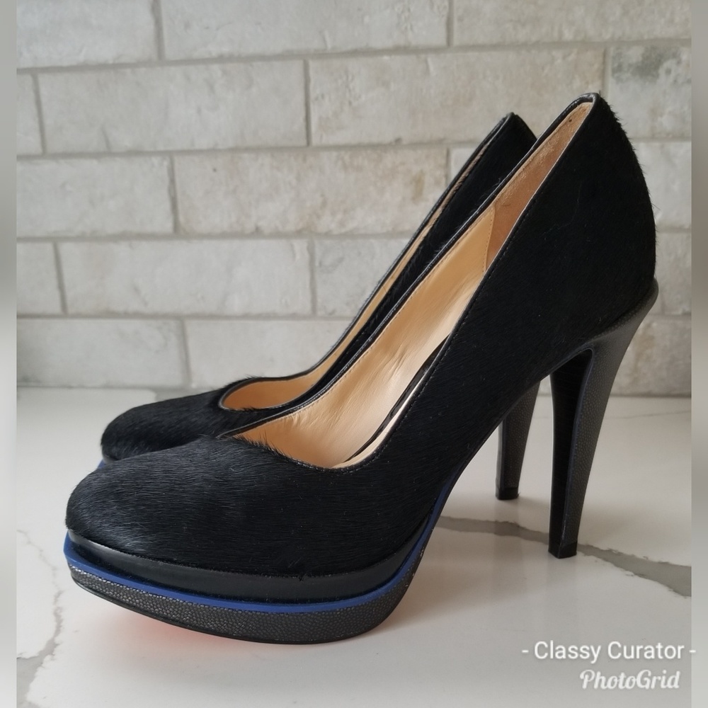 Like New! COLE HAAN calf hair double platform heel - Picture 1 of 6